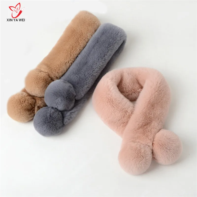 100% Роскошные зимние натуральной Reabbit меховой шарф Для женщин теплый волосатая