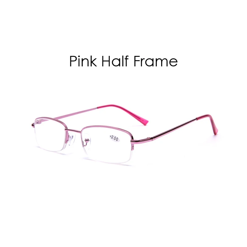 Pink Half Frame Iboode, модные очки для чтения с полуполной оправой, для мужчин и женщин, дальнозоркость, с диоптриями, для улицы, для дальнозоркости, унисекс - Цвет оправы: Pink Half Frame