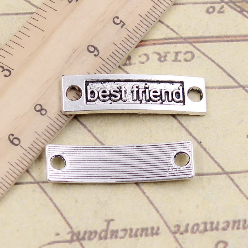 10 шт. Подвески Лучший Друг соединитель 35x9 мм античное Изготовление ювелирных