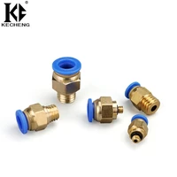 free shipping pc pneumatic connector metric thread pc8 m5m8m10m12m16 air pipe connector quick coupling brass fitting