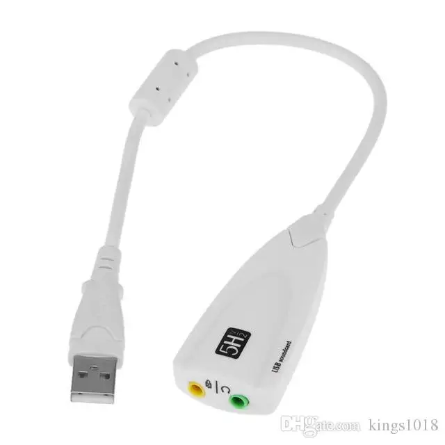 White AMKLE внешняя звуковая карта USB 2,0 к разъему 3,5 мм 3D Аудио гарнитура микрофон наушники 7,1 канал 5HV2 адаптер для ноутбука - Цвет: White
