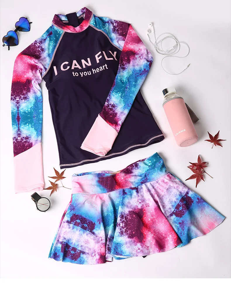 Женский купальник SANQi Женская консервативная Студенческая юбка с разрезом