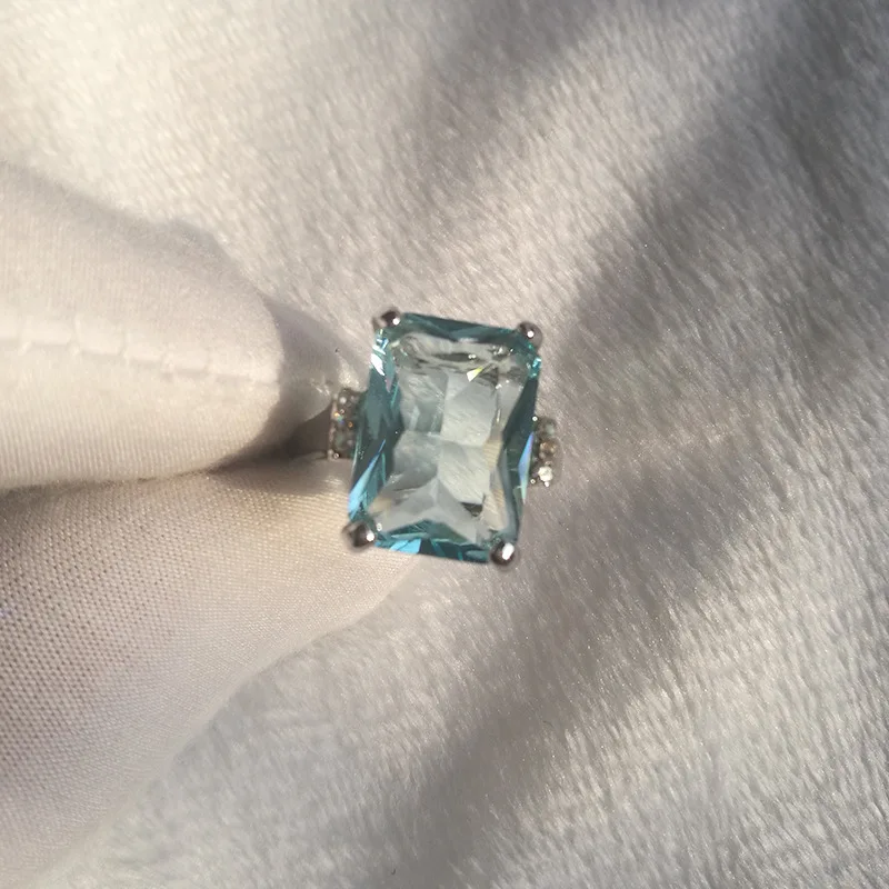 Женское серебряное обручальное кольцо Bijoux Anel роскошное с кубическим цирконием