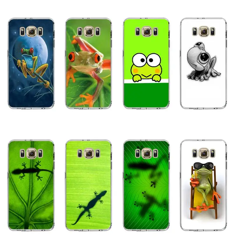 Gecko лягушки на листе Мягкий силиконовый прозрачный чехол для телефона samsung s6 edge plus