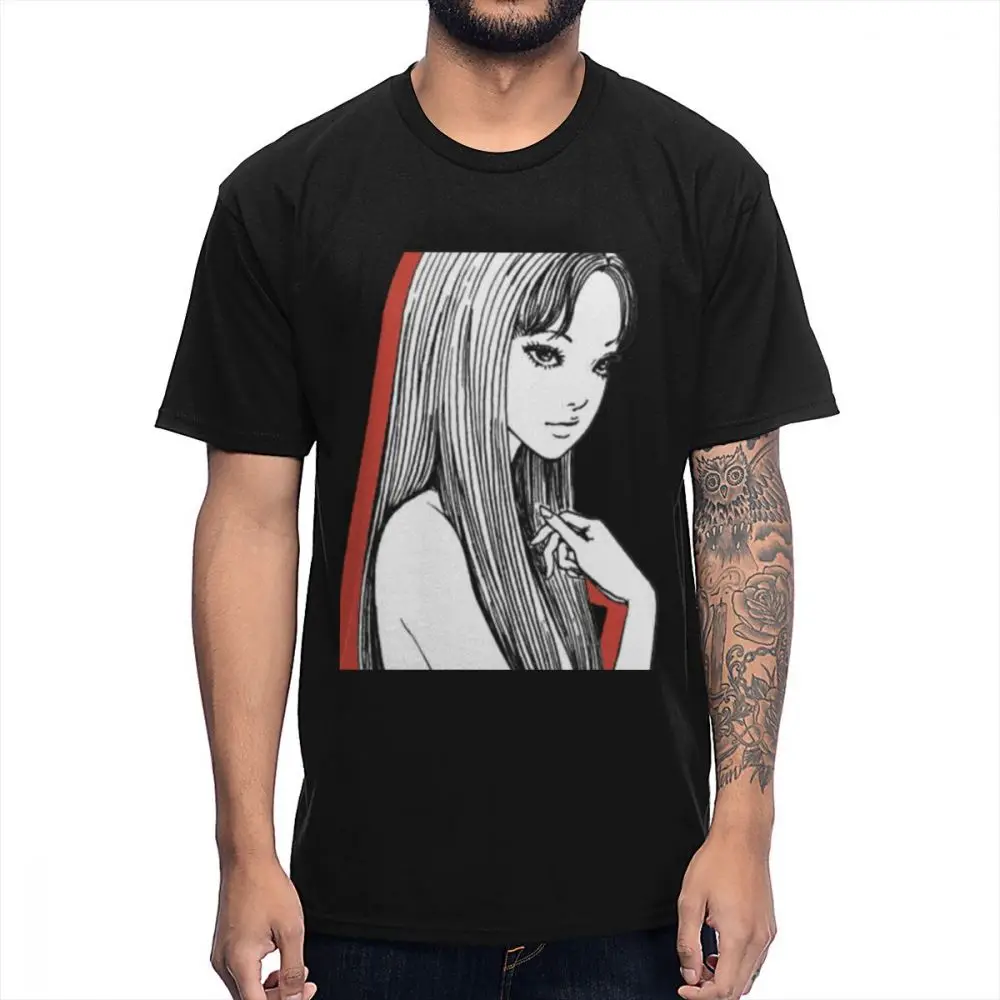 Винтажная футболка Junji tomie kwake ami uzumaki мужская сумасшедшая из 100% хлопка с круглым