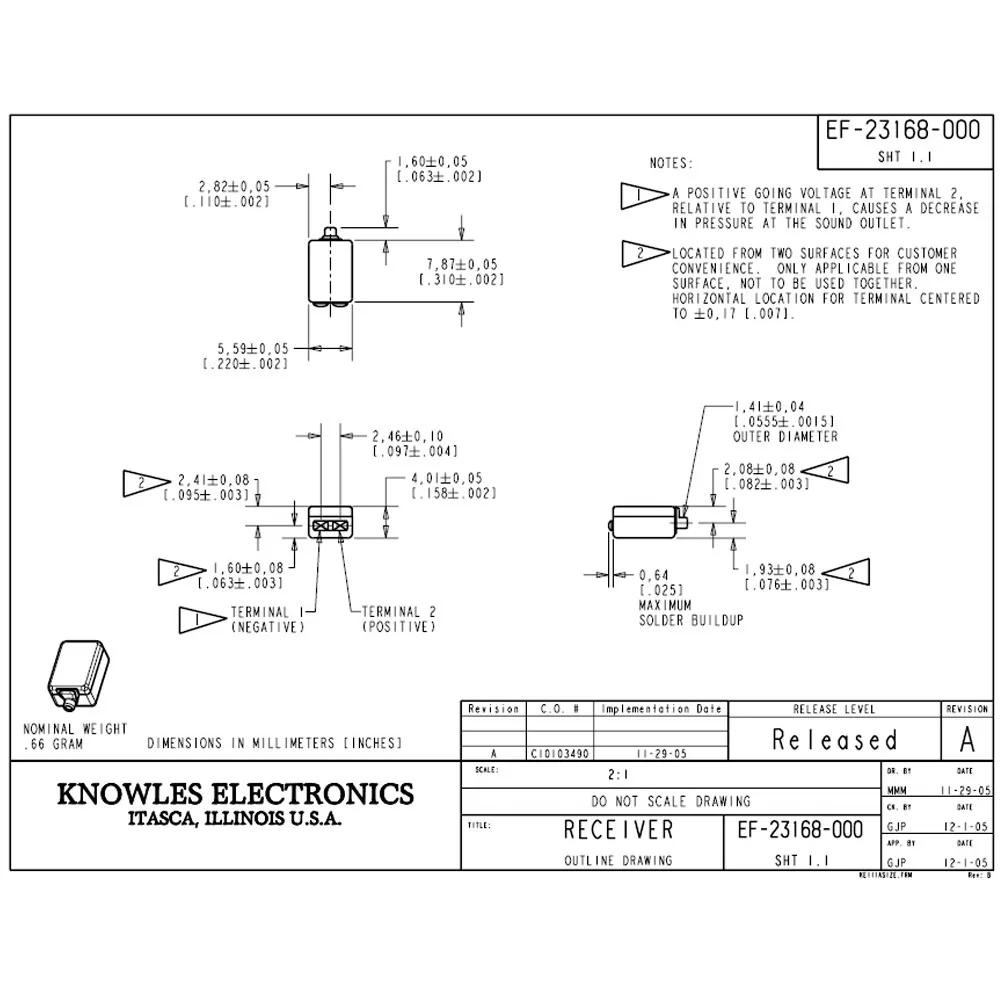 2 шт. BK 21968 Ноулз Ба драйвер IEM сбалансированный арматурный приемник