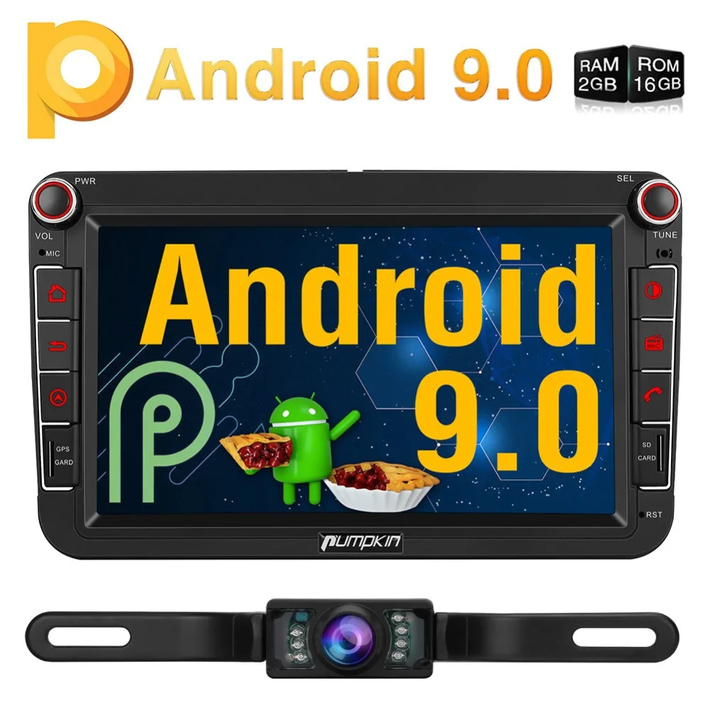 Тыква 2 Din 8 'ɺndroid 9 0 автомобильное радио стерео без dvd-плеера GPS навигация для