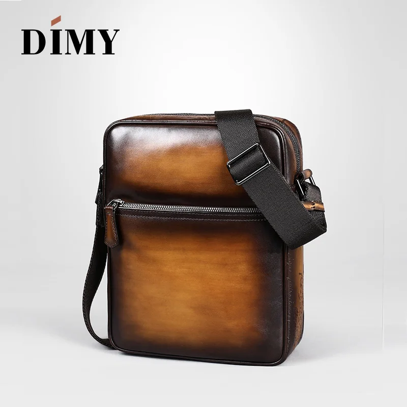 DIMY сумки-мессенджеры винтажные мужские сумки через плечо из натуральной кожи для