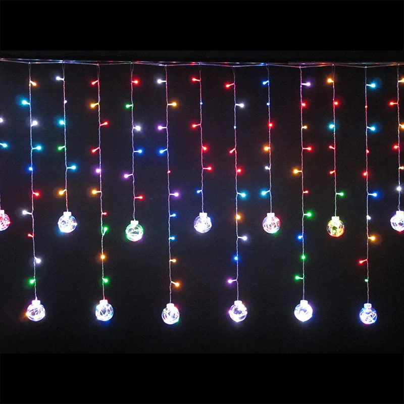 RGB L2.5m светодиодный круглый шар светодиодный занавес лампы для свадебного украшения Рождественские огни освещения вечерние украшения Открытый водонепроницаемый IP46 - Испускаемый цвет: RGB