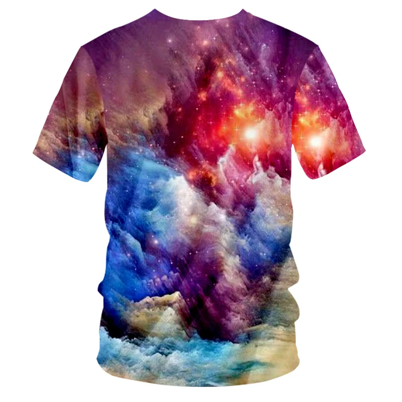 UJWI Galaxy Space V-neck T-shirt Men 2018 Summer Tops Mens Fashion Full Printing 3D T Shirts Casual Tshirt Big Size 7xl Homme | Мужская