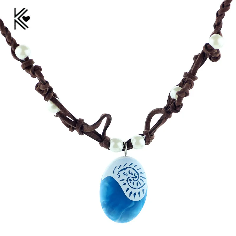 Ожерелье Подвеска из фильма Моана и ожерелье полинезийская принцесса кожаная