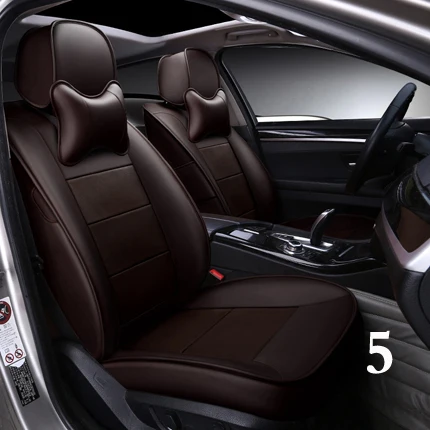 coffee for 5 seat Кожаные чехлы для сидений автомобиля carпортного автомобиля для hyundai Santa fe, чехлы для сидений автомобиля и аксессуары, сшитые по индивидуальному заказу чехлы для сидений, наборы протекторов для подушек - Название цвета: coffee for 5 seat