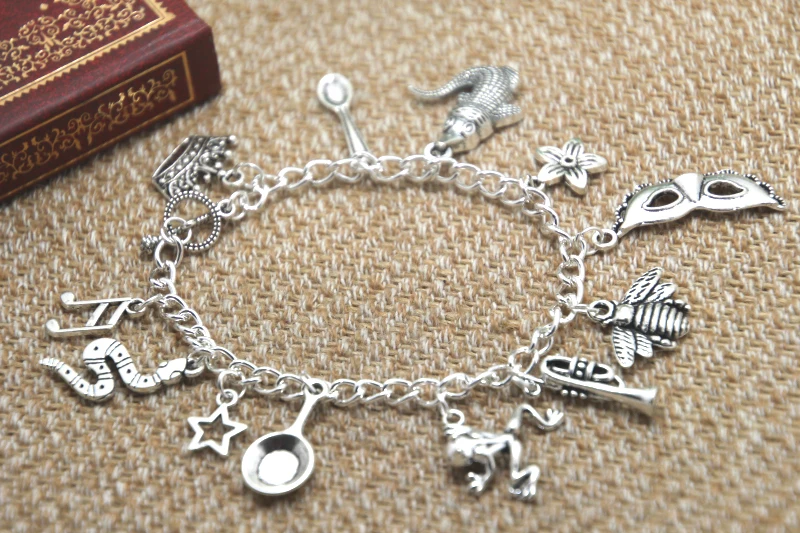 12 шт Принцесса и лягушка Вдохновленный Браслет ложка с короной цветок аллигатора