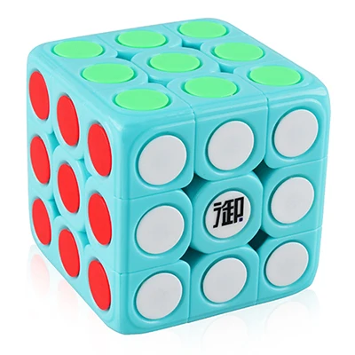 Синий D-FantiX Yumo Dots 3x3x3 конфетный цвет скоростной куб Гладкий твист 3x3 куб головоломка антистресс развивающие игрушки подарок для детей и взрослых - Цвет: Синий