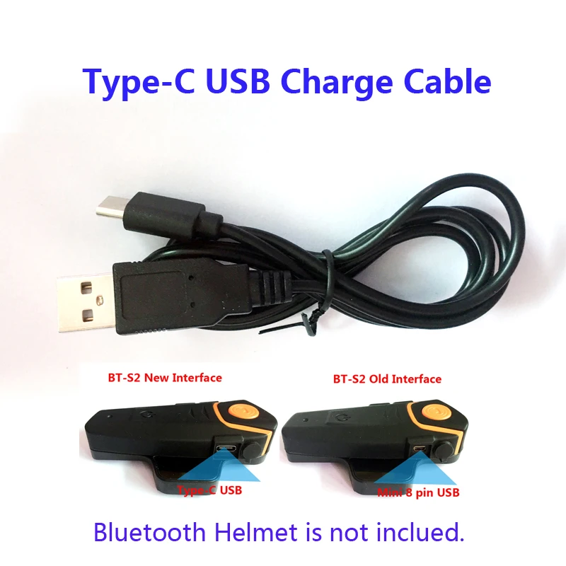 Аксессуары для мотоциклетного велосипедного шлема USB кабель Type C зарядки новый