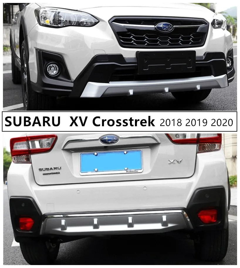 

For SUBARU XV Crosstrek 2018 2019 2020 Front & Rear Bumper Guard Plate Protector Anti-impact High Quality ABS Auto Accessories