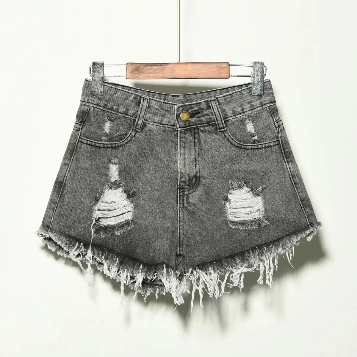 

Women Ripped Pocket Women Shorts Summer Casual Denim Shorts Vintage Hole Hot Shorts Denim for Women