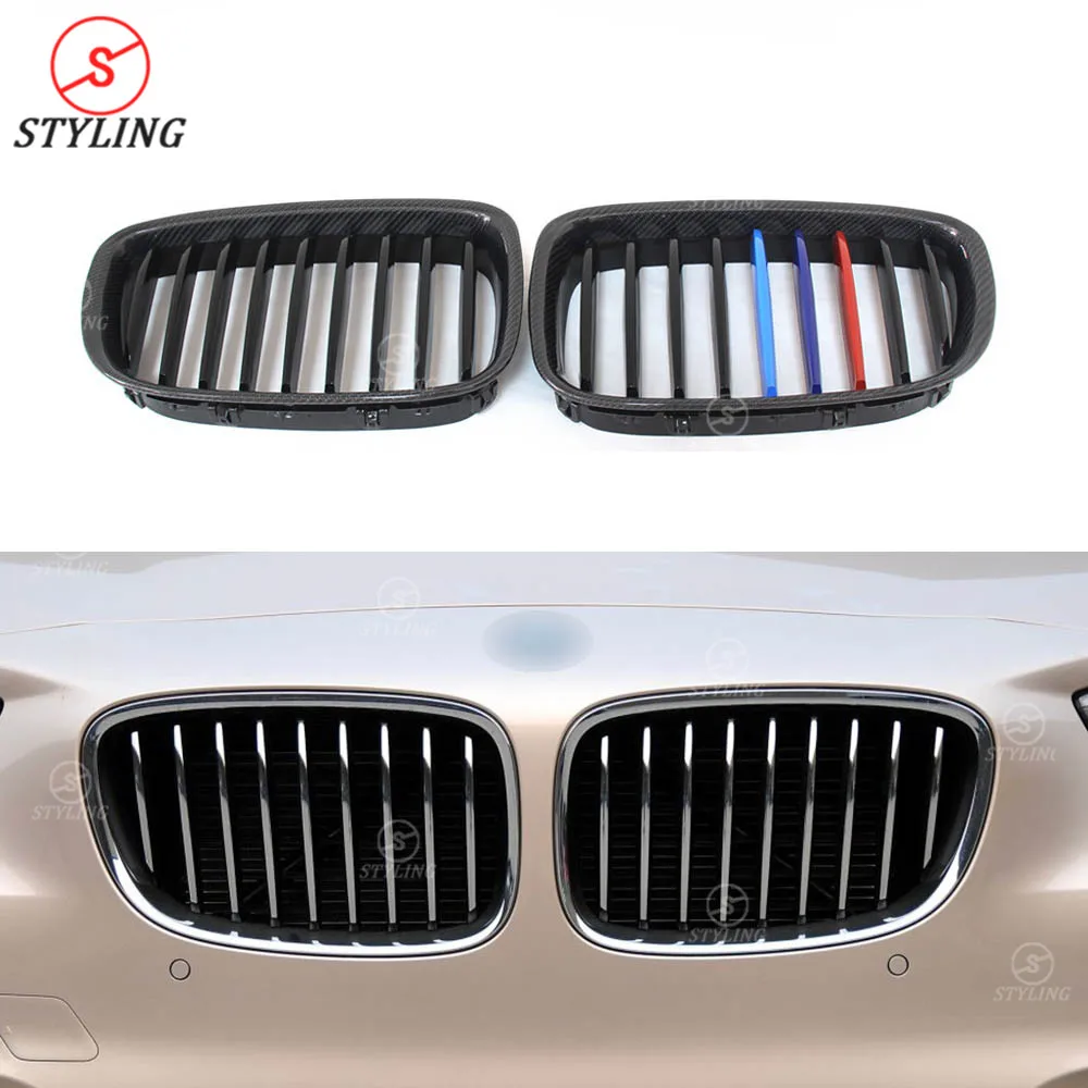 

Single Slat Racing Grill For BMW 5 Series GT F07 Gran Turismo Carbon Front Kidney Grille Gloss Black 3 color STYLING 2010-2015