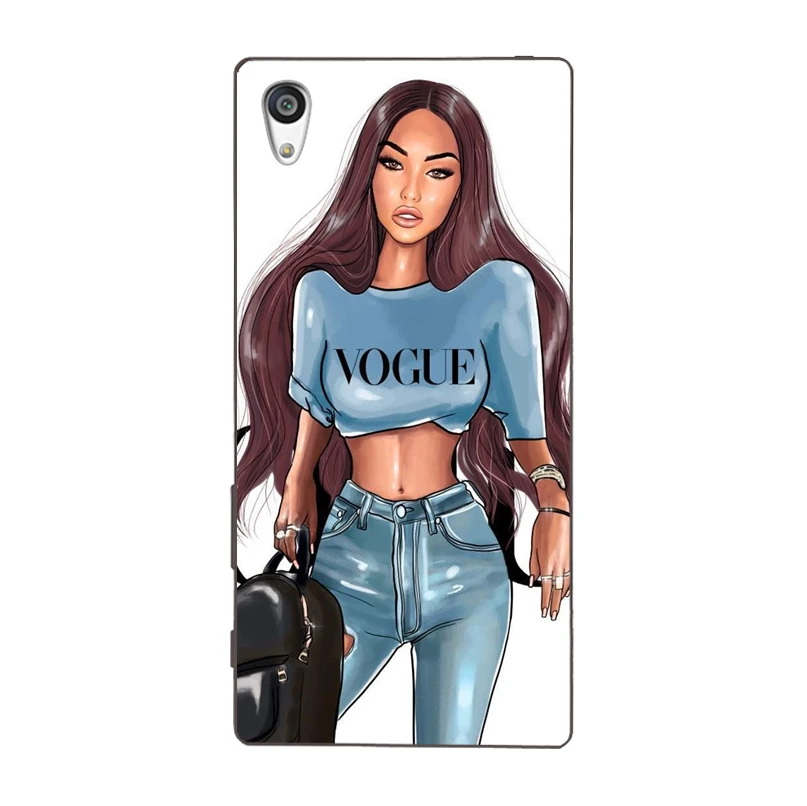 fashion Charming Painting Women TPU soft case Cover For Sony Xperia Z Z1 Z2 Z3 Z4 Z5 compact Premium shell Coque |