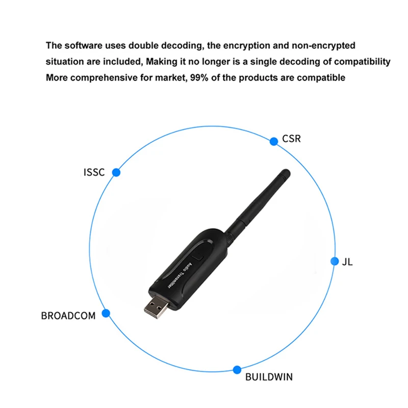 Беспроводной usb передатчик DOITOP B5 Bluetooth с двойным декодированием аудиопередатчик 3