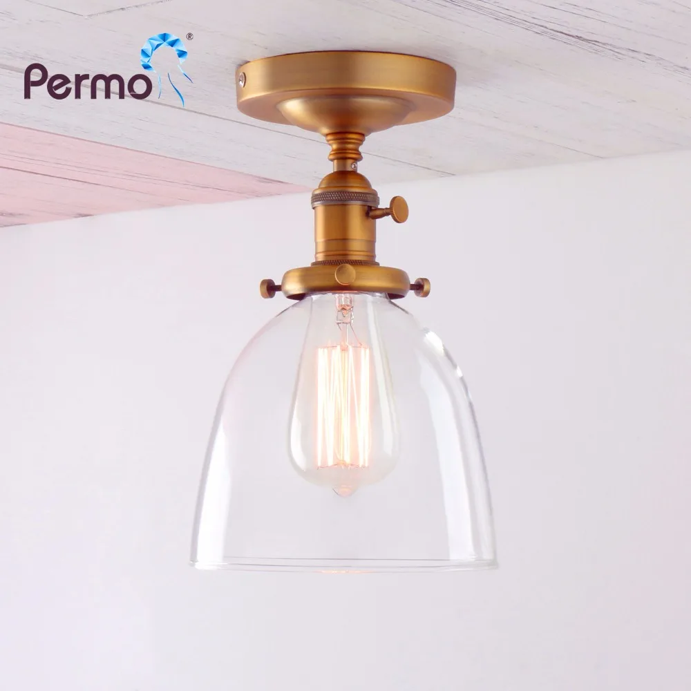 Permo винтажный потолочный светильник современный настенный Cloche прозрачный