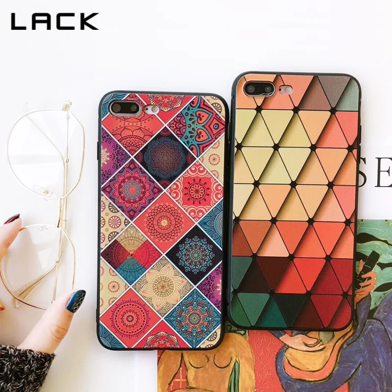 LACK Geometry Triangle Phone Case For iphone 7 6 6s 8 Plus Abstract Flower Colorful Gradient Soft Cases Cover Coque |