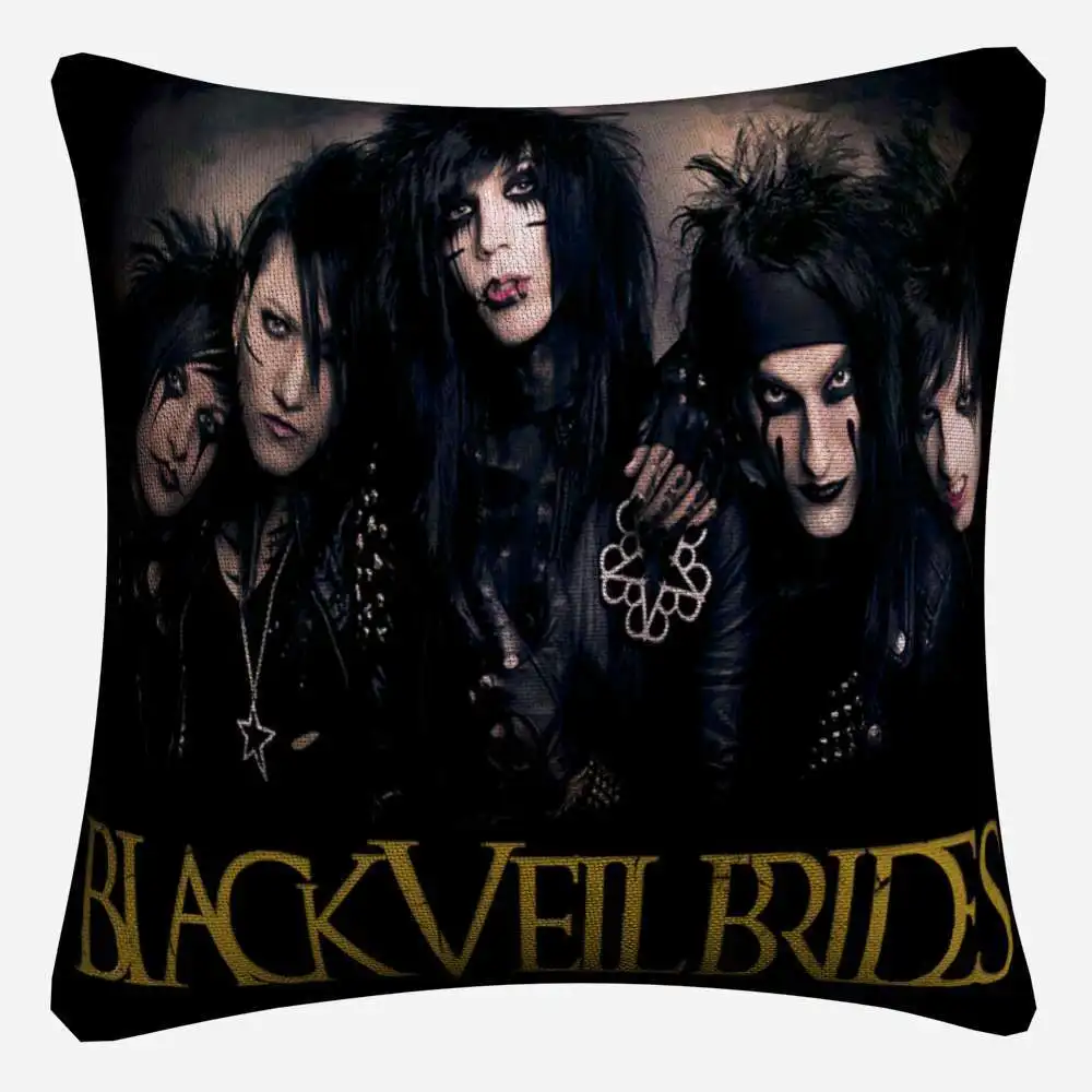 Черный Veil Brides Rock Band Декоративная Подушка Чехол для дивана размером 45*45 см льняная подушка крышка домашний декор Чехлы на диванные подушки, подушки - Цвет: 2