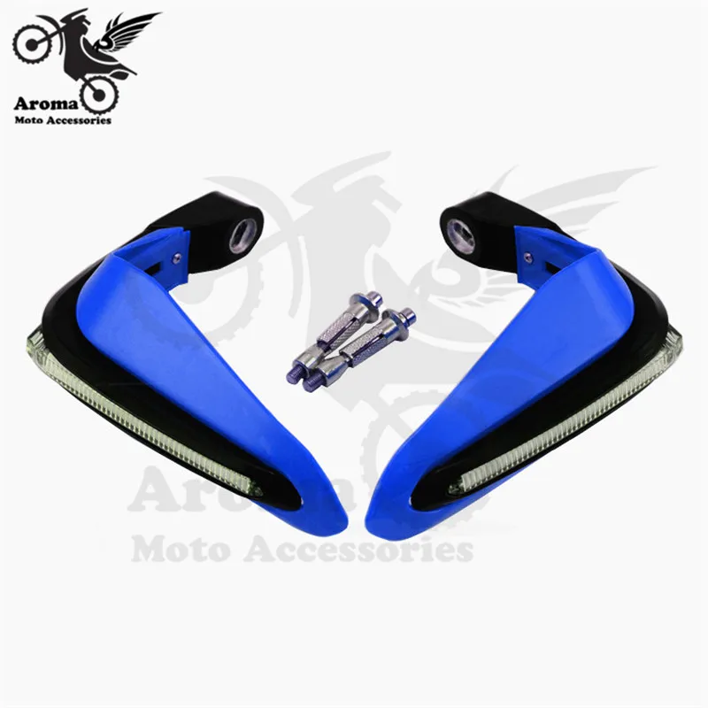 Moto rbike защита руля конец белый светильник ing части moto крест защита от падения для рук гоночный мото rcycle handguard с Runing светильник светодиодный moto ручной guard для honda suzuki yamaha KTM handguards dirt pit bike ручной shi светодиодный