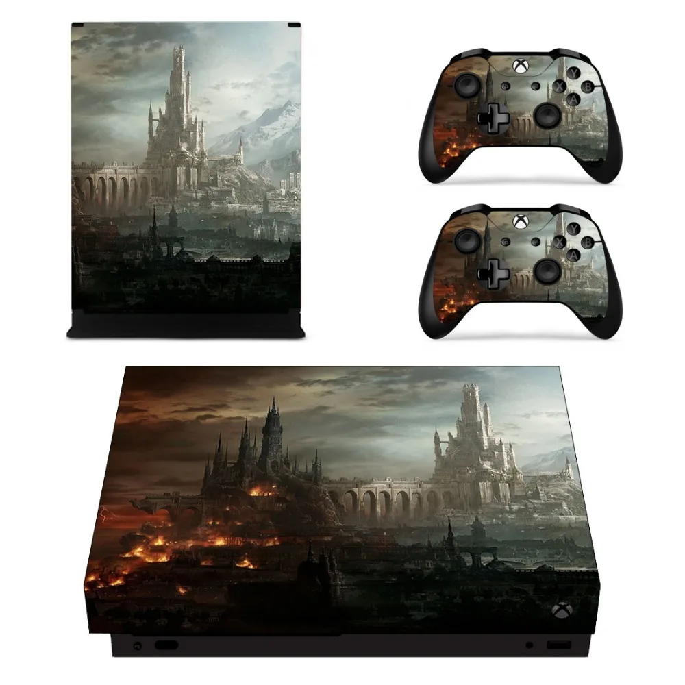 Полный набор лицевых панелей наклейки руины для Xbox One X консоли и два контроллера |