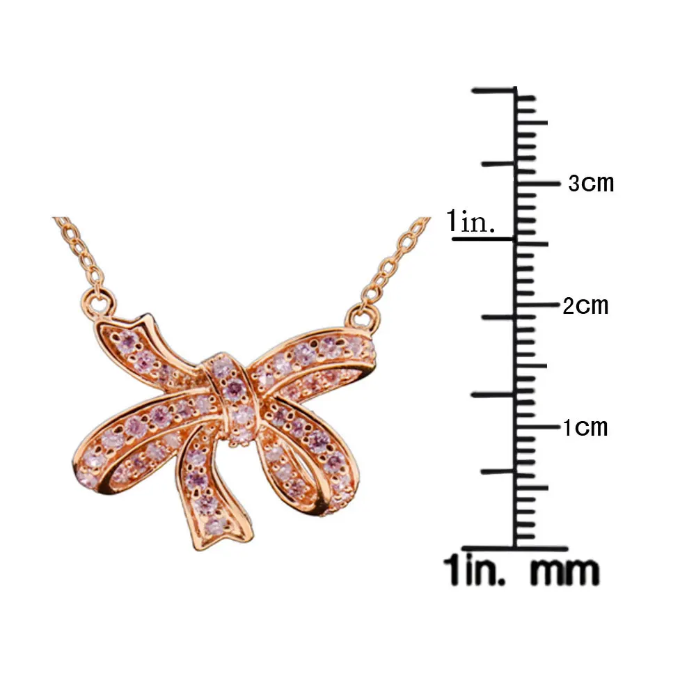 Стерлинговое Серебро Розовая позолота кубический цирконий подвеска в форме