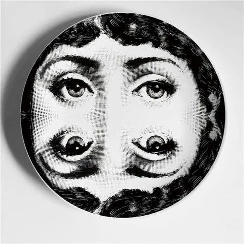 6/7/8 Дюймов Мода из Милана, Fornasetti таблички дома декоративная тарелка Декор на стену посуда арт фарфоровое блюдо украшение дома - Цвет: 2