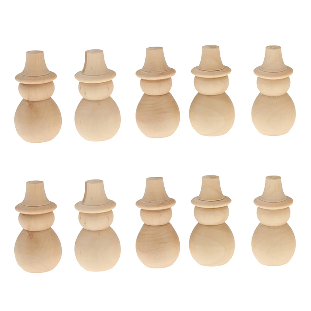 

40pcs Set DIY Christmas Wooden Snowman Xmas Tree Peg Dolls Cake Topper Decor