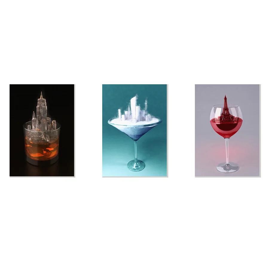 Ice Sculptures In Teacups HD Print Canvas Paintings Wall Artwork Prints Picture Home Decor for Living Room | Дом и сад