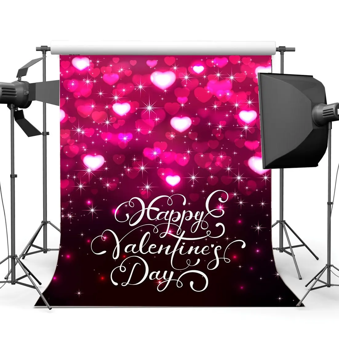 

Valentine's Day Backdrop Photography Backdrops Sweet Heart Bokeh Glitter Sequins Romantic Wedding Background