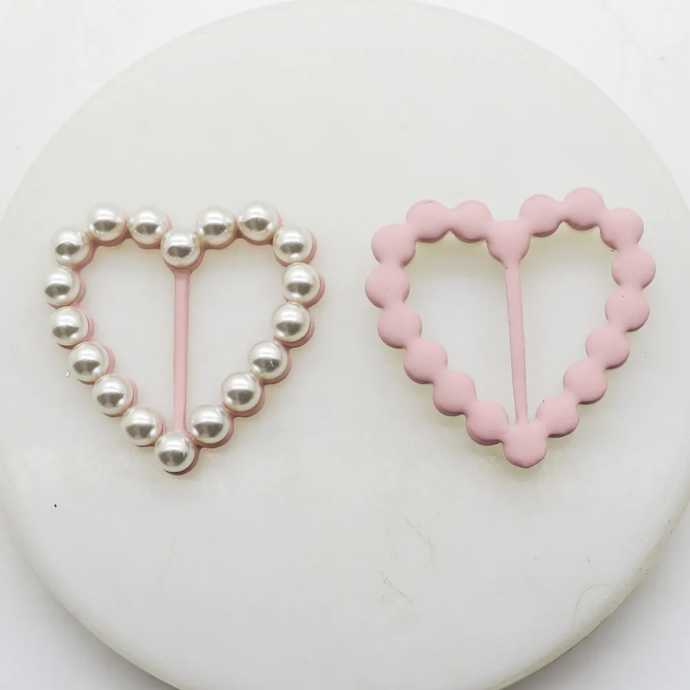 5 шт./лот розовый Sweet Heart Pearl Metal Flatback пряжки для свадьбы пояса Craft ленты на Scarpbooking