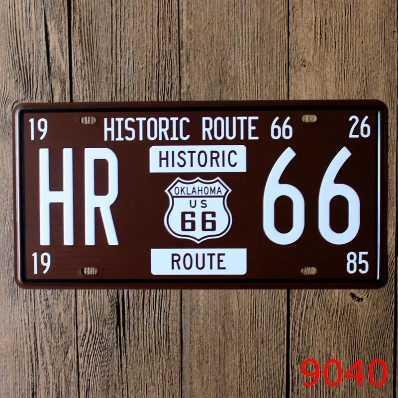 Автомобильный номерной знак Route US 66 винтажные оловянные знаки кофе мусор