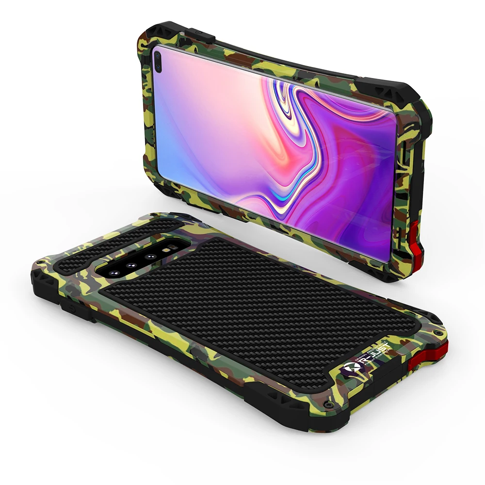 Camo For Samsung Galaxy S10 5G Plus S10+ Armor Metal Aluminum+Silicone Waterproof Shockproof Powerful Protection Case | Мобильные
