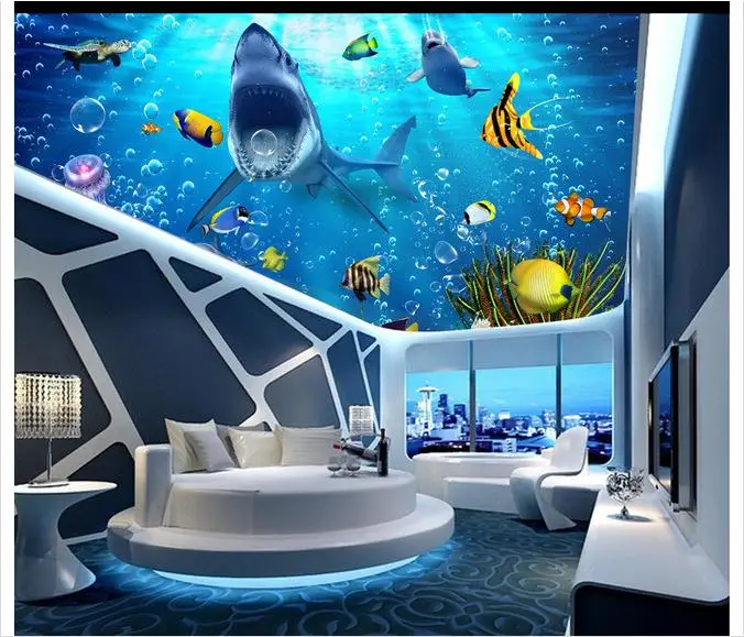 Индивидуальные 3d обои потолочные фрески мечта кораллов морского дна мир красоты