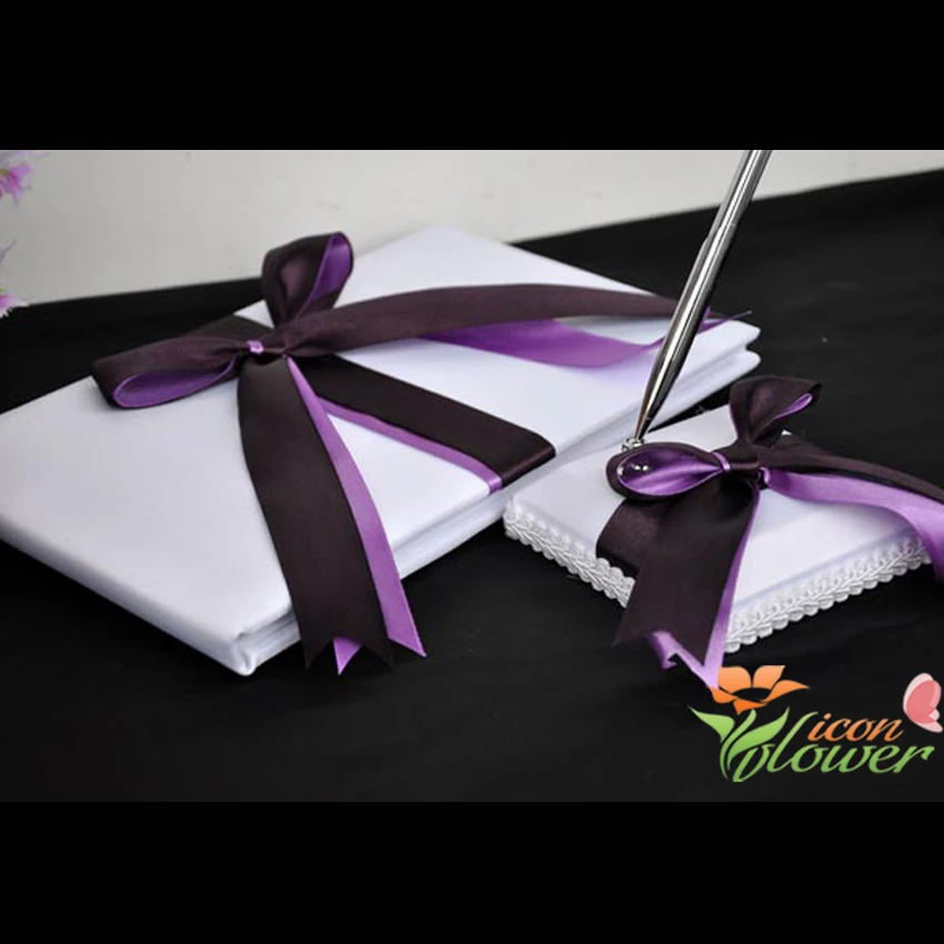 5 шт./компл. фиолетовая фотокольцо подушка гостевая книга + набор ручек цветок