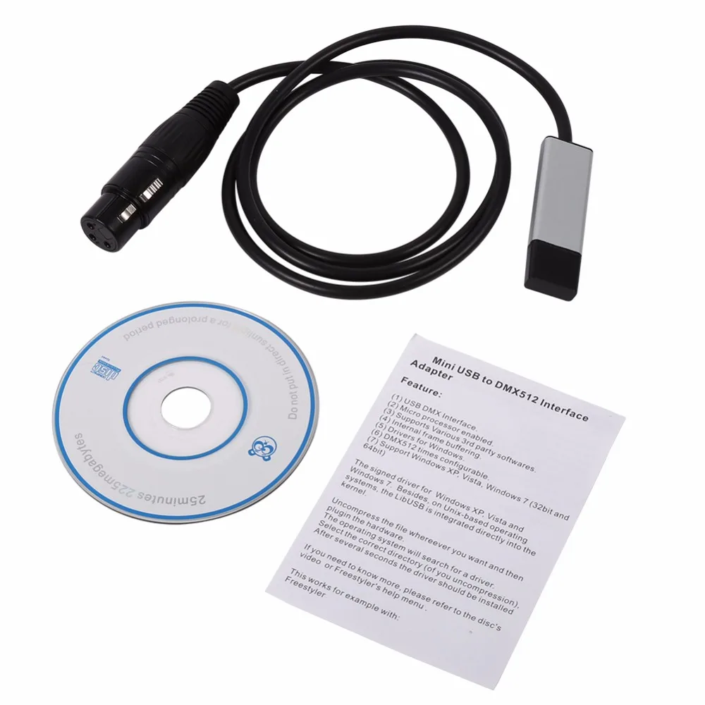 Контроллер сценического освещения Mini USB адаптер DMX контроллер DMX512 контроллеры