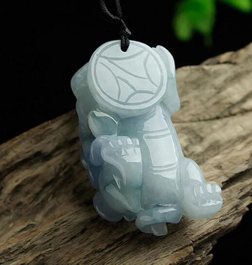 DYY 1116+++Pure natural handmade LeBron Burma Jade Lucky evil Yudiao ruishou Pixiu emerald jade pendant | Украшения и аксессуары
