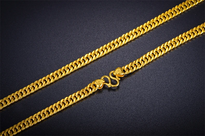 JJF 24K ожерелье из чистого золота Настоящее AU 999 цельная Золотая цепь хорошие подарки мужские высококлассные трендовые классические ювелирные изделия горячая Распродажа Новинка