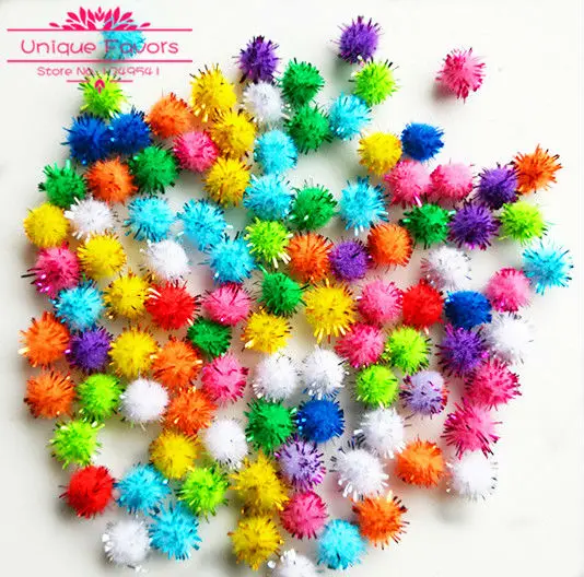 100 шт. разноцветные блестящие шарики Помпоны 10 15 мм|ball ornament|decorative decorativedoll doll |