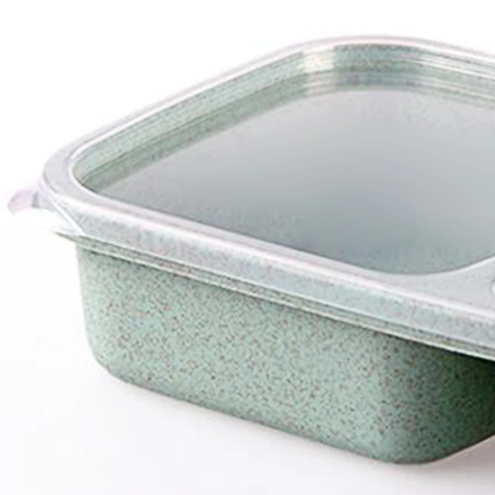 Bento Box с крышкой 3 сетки Пшеничная солома микроволновая пищевая коробка