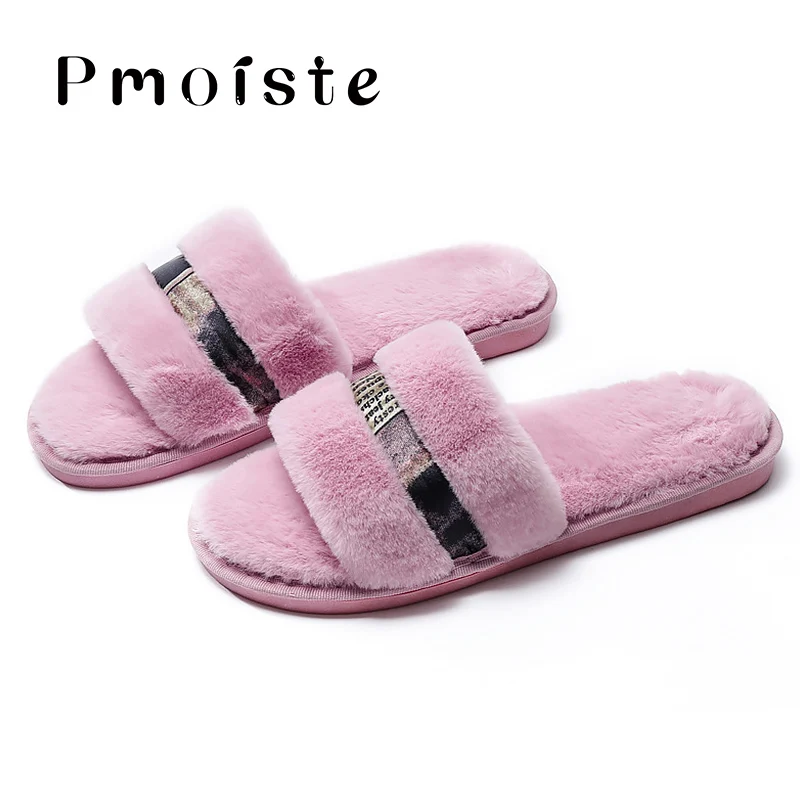 Женские домашние тапочки Сезон Зима Riband TPR нескользящие меховые для девочек