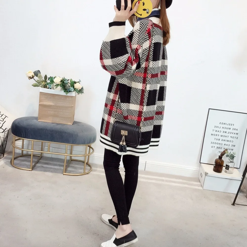 2018 корейский стиль новый осенне-зимний элегантный кардиган свитер женская