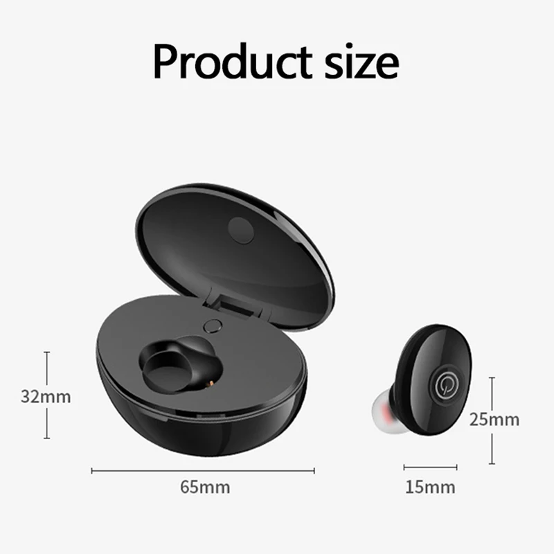 TWS Bluetooth V4.2 Headphones Sports Wireless Headset 3D Stereo Earbuds Mini In-Ear Single Ear TW-10Microphone with Charging Box |