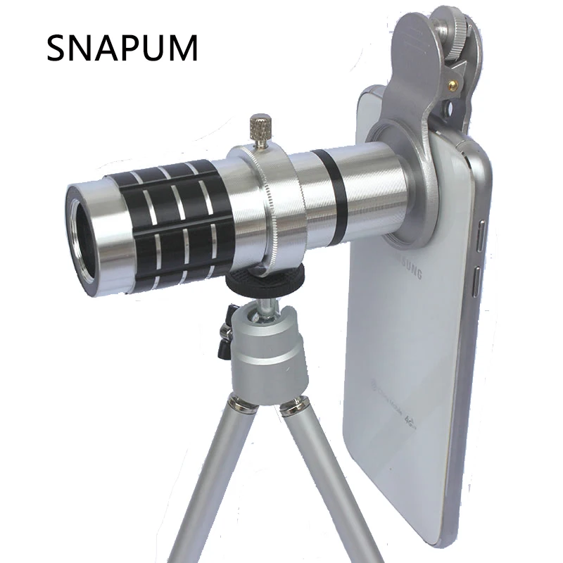 SNAPUM сотовый телефон мобильный 12x зум оптический телескоп камера телеобъектив для
