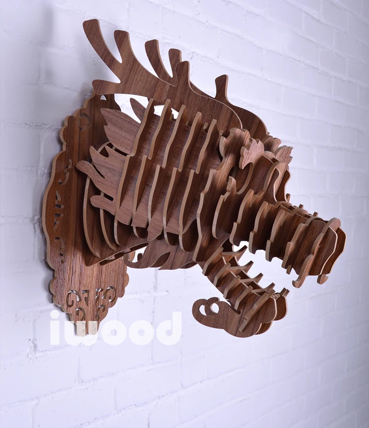 Деревянная голова дракона для Тотем украшения домашний декор восточные