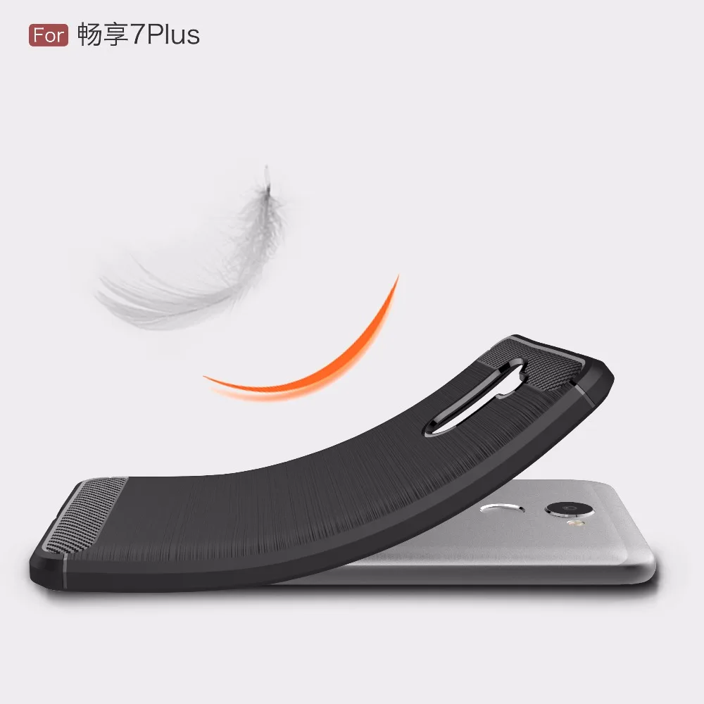 VCK Hybrid Armor Case For Huawei Y7 Prime Enjoy 7 Plus 5.5 inch Carbon Fiber Texture Brushed Silicone TPU Soft Back Cover |